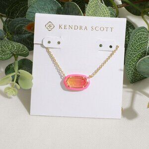 Kendra Scott Elisa Enamel Framed Gold Sunset Necklace